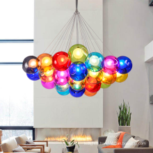 Modern Decorative Crystals Colorful Glass Globe Toy House Kids Room Led Chandelier